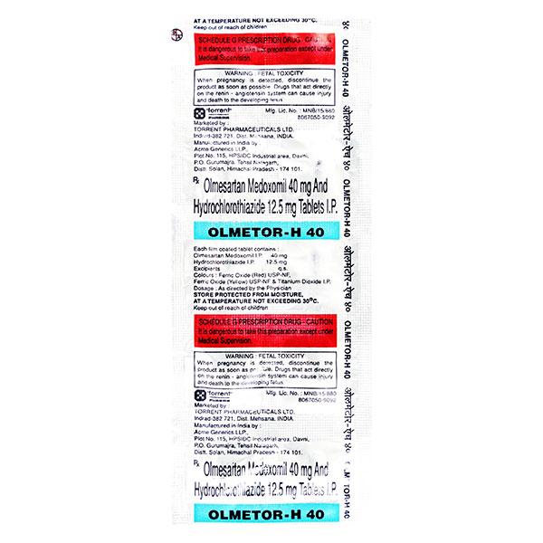 Olmetor H 40mg Tablet 10'S