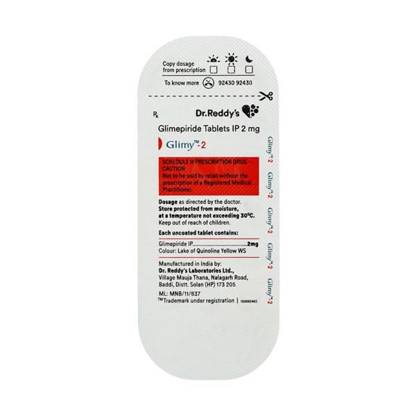 Glimy 2mg Tablet 14'S