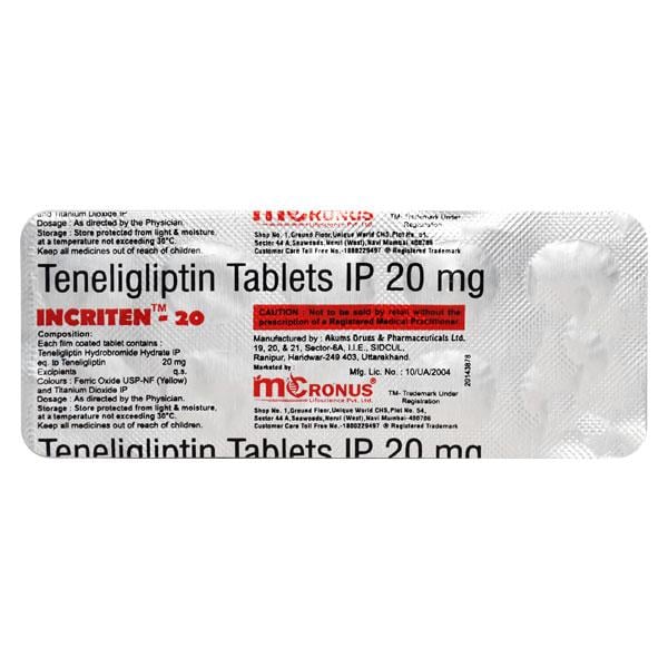 INCRITEN 20mg Tablet 10's