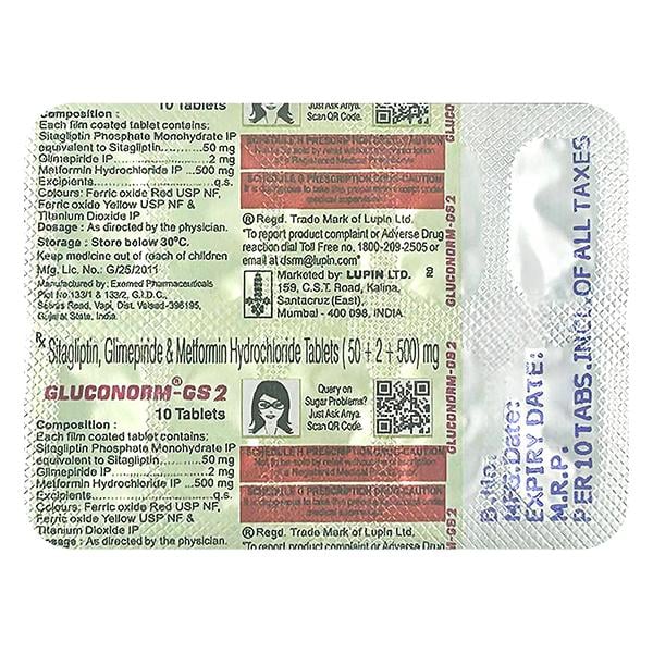 GLUCONORM GS 2 Tablet 10's