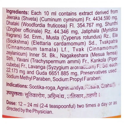Dhootapapeshwar Jeerakadyarishta, 450 ml