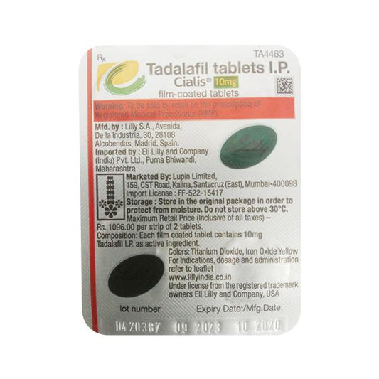 Cialis 10mg Tablet 2'S