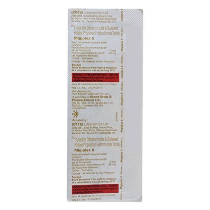 Migiplex 5mg Tablet 10'S