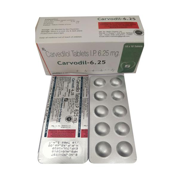 CARVODIL 6.25 Tablet 10's