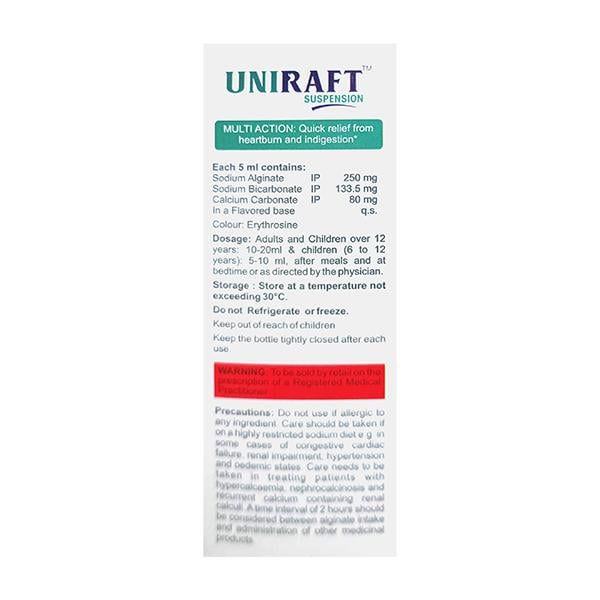 UNIRAFT SUGAR FREE MINT FLAVOUR Suspension 150ml – Global Surgicals