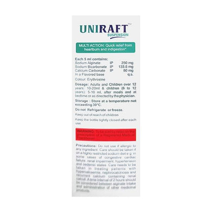 UNIRAFT SUGAR FREE MINT FLAVOUR Suspension 150ml