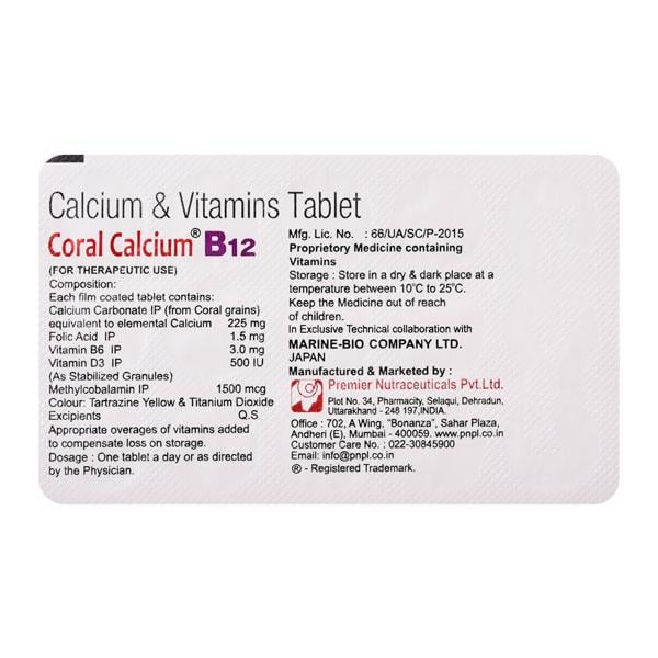 CORAL CALCIUM B12 Capsule 15's