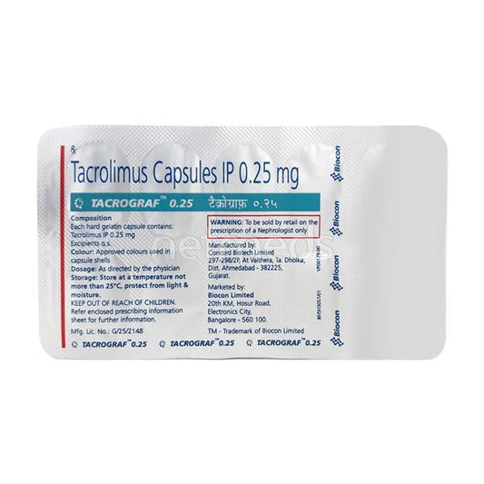 Tacrograf 0.25mg Capsule 10'S