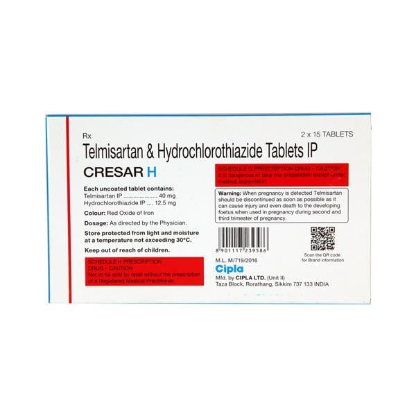 Cresar H 40mg Tablet 15'S