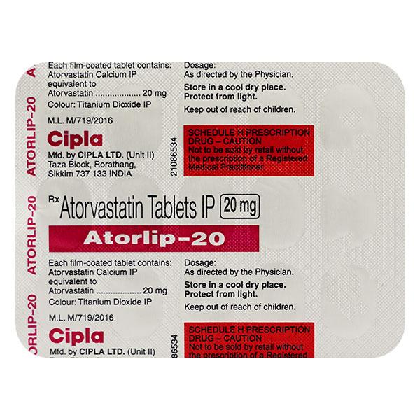 Atorlip 20mg Tablet 15'S