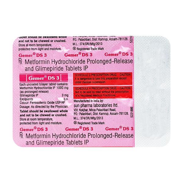 Gemer DS 3mg Tablet 10'S