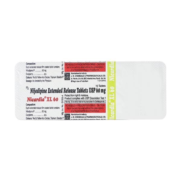 Nicardia XL 60Mg Tablet 10's