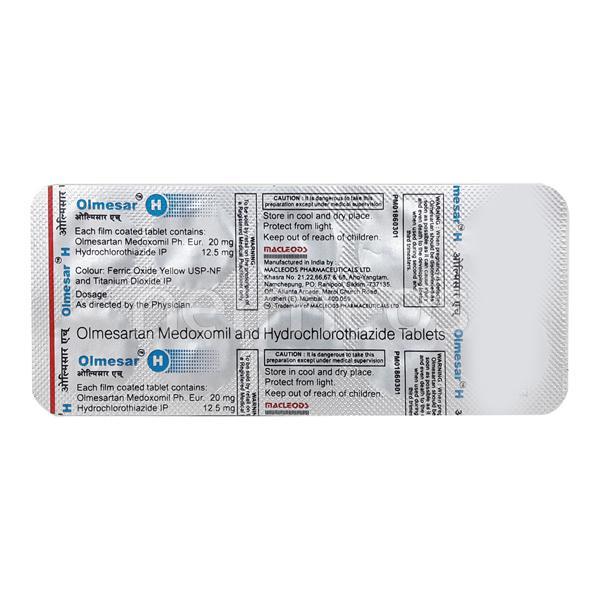 Olmesar H 20mg Tablet 10'S