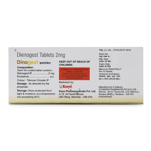 Dinogest 2mg Tablet 10'S
