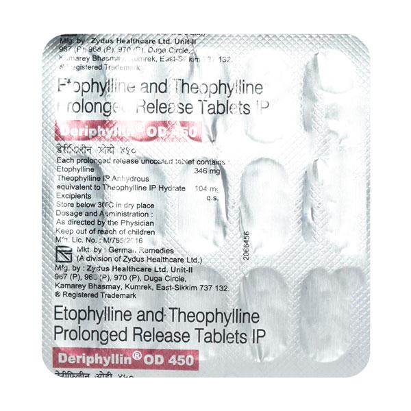 Deriphyllin OD 450mg Tablet 15'S