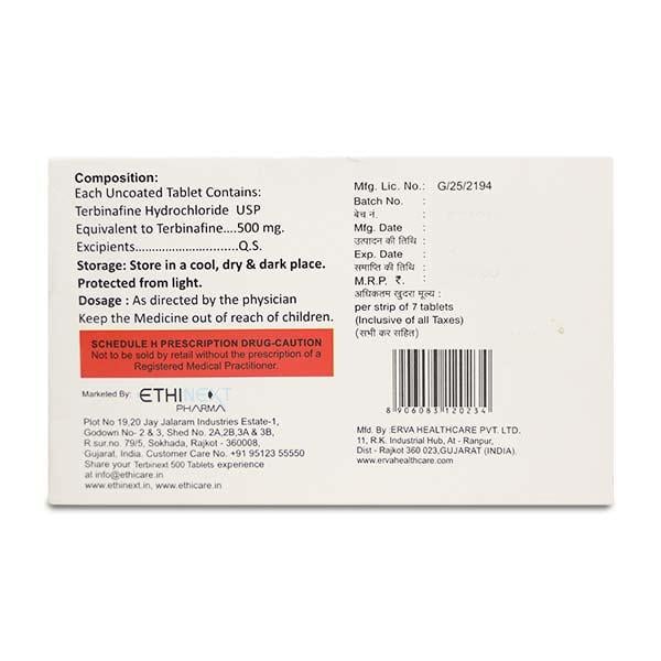 Terbinext 500mg Tablet 7'S