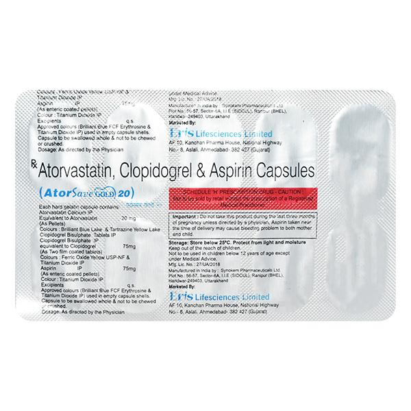 Atorsave Gold 20mg Capsule 10'S