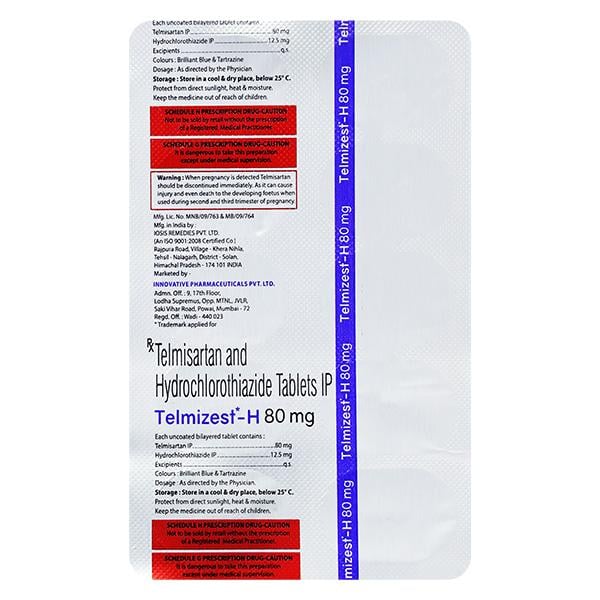 TELMIZEST H 80 Tablet 10's