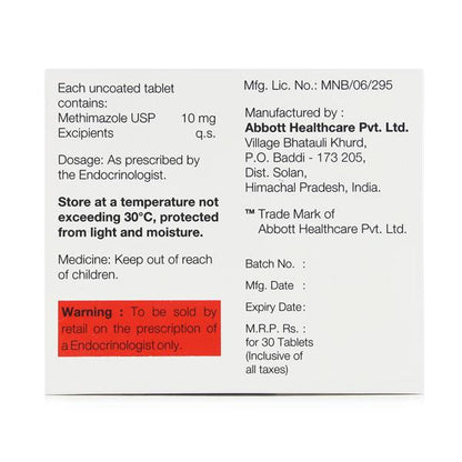 METHIMERCAZOLE 10mg Tablet 30's
