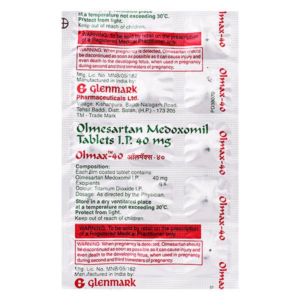 Olmax 40mg Tablet 15'S