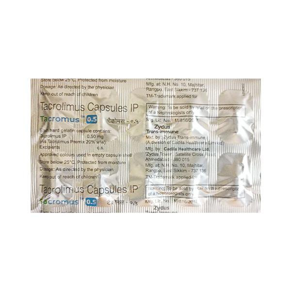 Tacromus 0.5mg Capsule 10'S