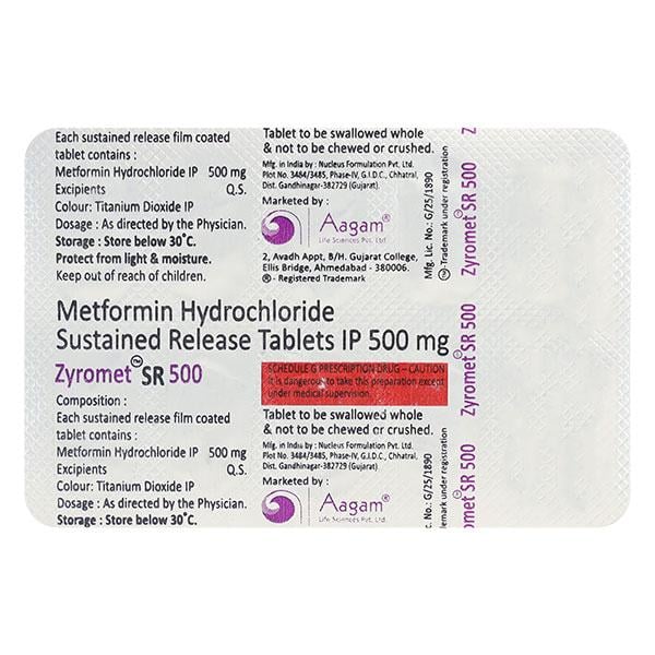 Zyromet Sr 500Mg Tablet 10's