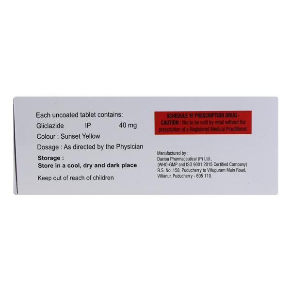 Glicla DM 40mg Tablet 10'S