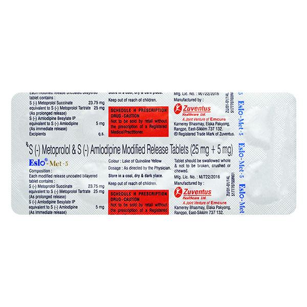 Eslomet 5mg Tablet 10'S