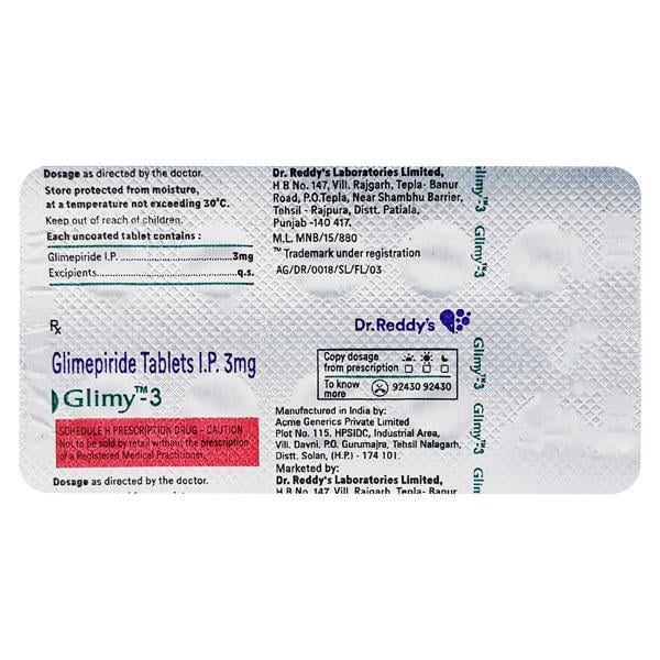 Glimy 3mg Tablet 10'S