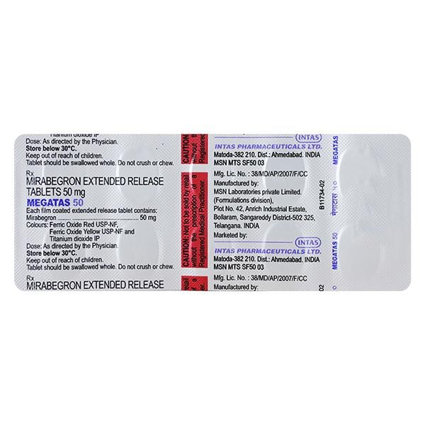 Megatas 50mg Tablet 10'S