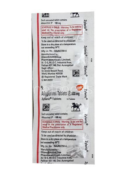 Zyloric 100mg Tablet 10'S