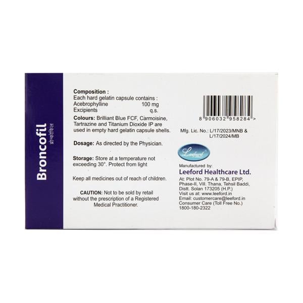 Broncofil 100mg Capsule 10'S