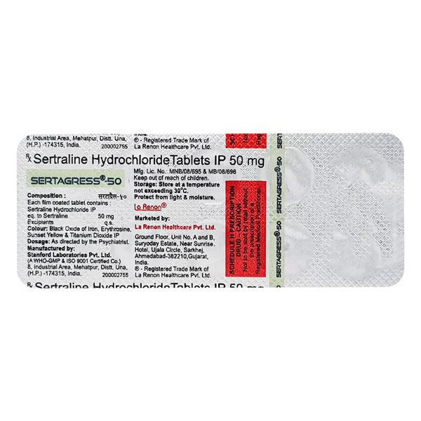 Sertagress 50mg Tablet 10'S