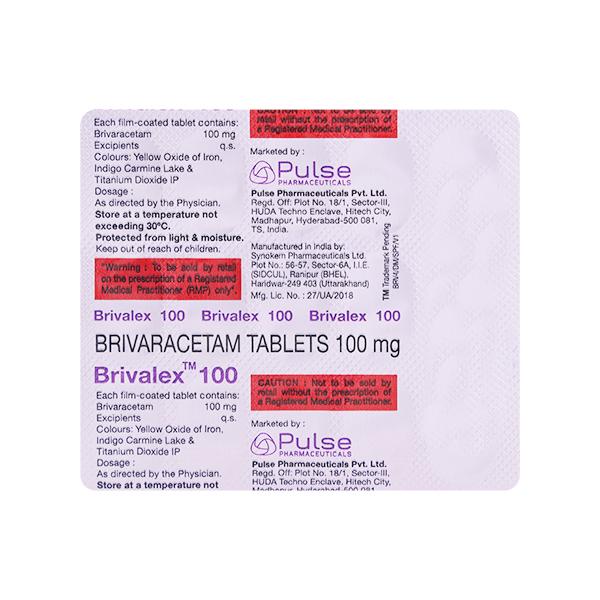 BRIVALEX 100 Tablet 15's