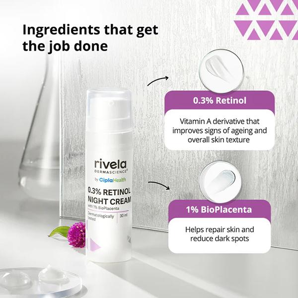 RIVELA 0.3% RETINOL NIGHT Cream 30ml