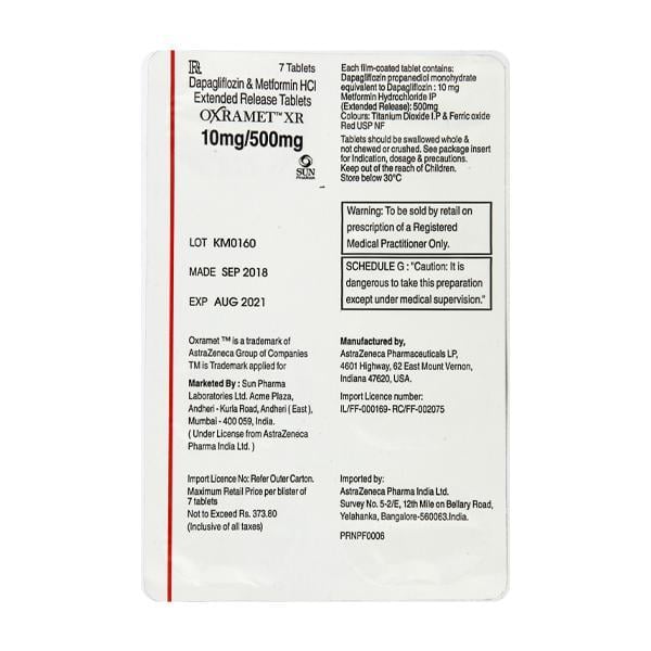 Oxramet XR 10/500mg Tablet 7'S