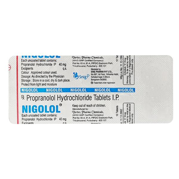 NIGOLOL 40mg Tablet 10's