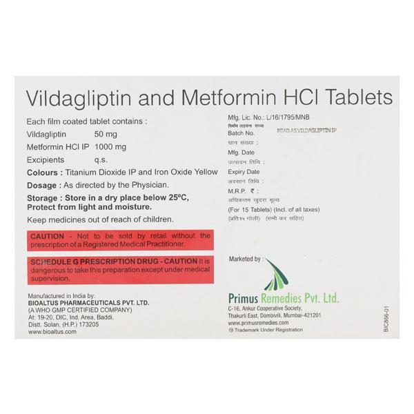 VILDAPRIME M 1000mg Tablet 15's