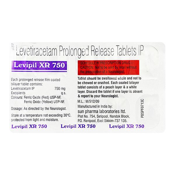 LEVIPIL XR 750mg Tablet 10's