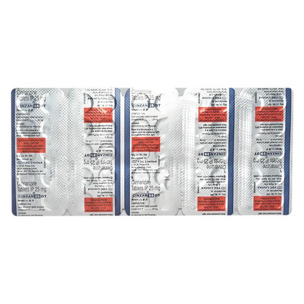 Cinzan DT 25mg Tablet 10'S