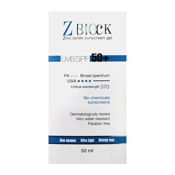Z BLOCK UVB SPF 50+ PA+++ Sunscreen Gel 50ml