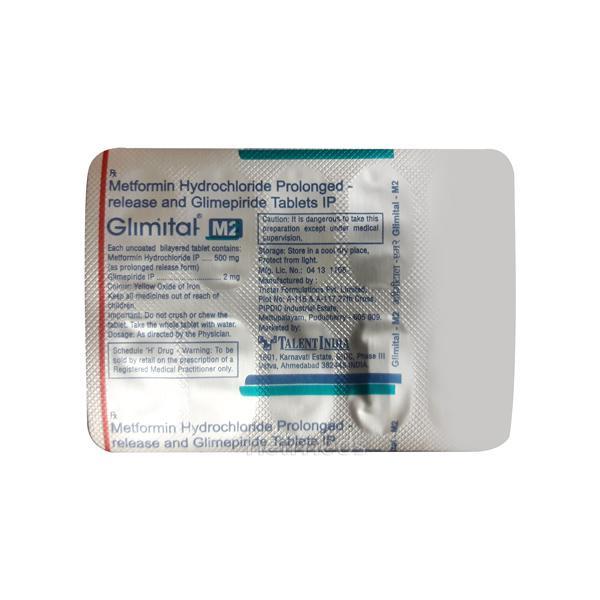 Glimital M 2mg Tablet 10'S