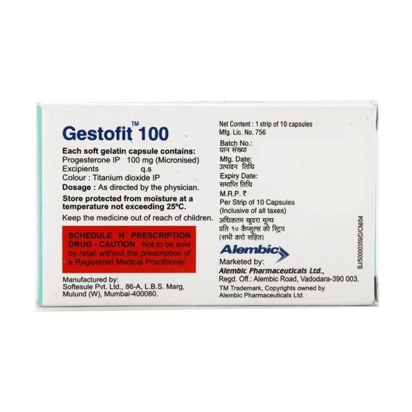 Gestofit 100mg Capsule 10'S