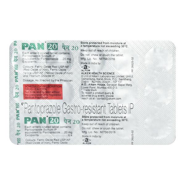 PAN 20mg Tablet 15'S