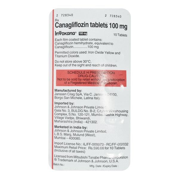 Invokana 100mg Tablet 10'S