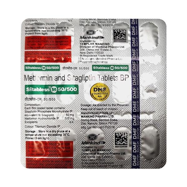 SITABLESS M 50/500 Tablet 15's – Global Surgicals