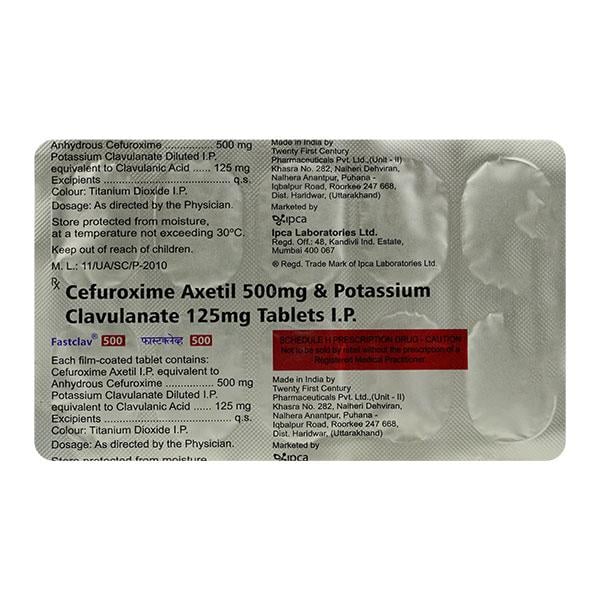 Fastclav 500mg Tablet 10'S