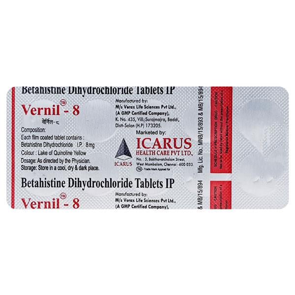 Vernil 8mg Tablet 10'S