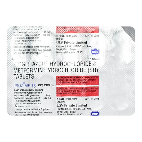 Pioz MF 15mg Tablet 10'S