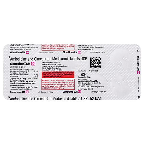 Olmetime AM 40mg Tablet 10'S